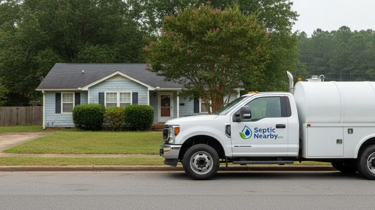 Illustrative photo of septic service in a residential area of Arlington, GA