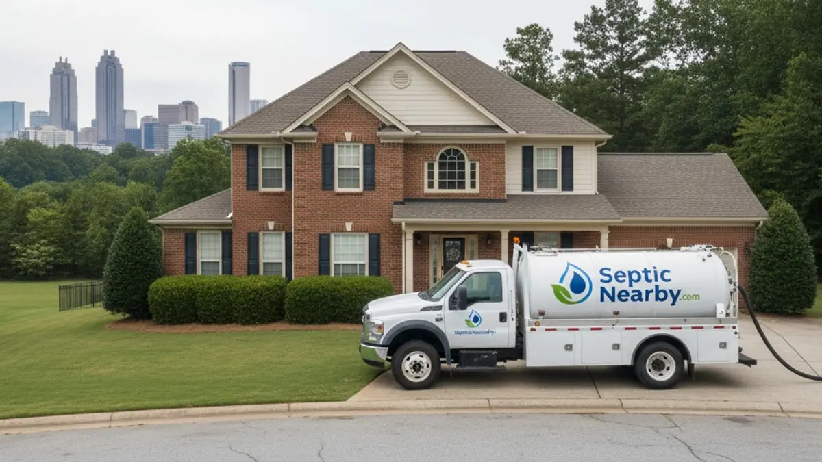 Illustrative photo of septic service in a residential area of Atlanta, GA