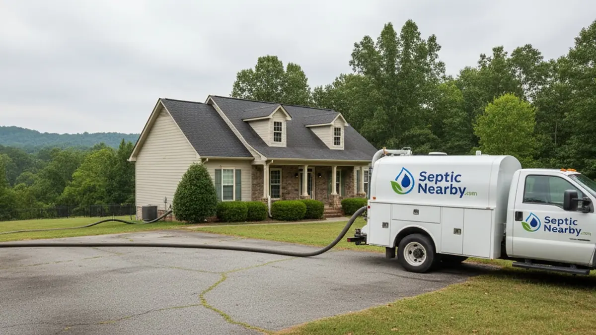 Illustrative photo of septic service in a residential area of Canon, GA