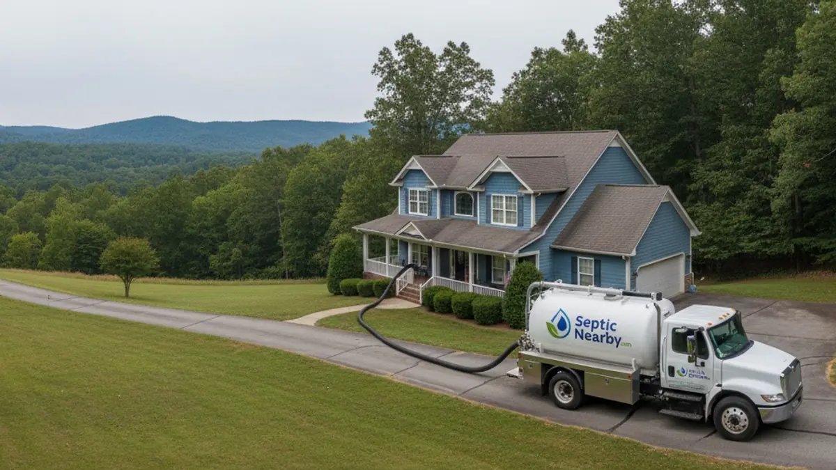 Illustrative photo of septic service in a residential area of Clayton, GA