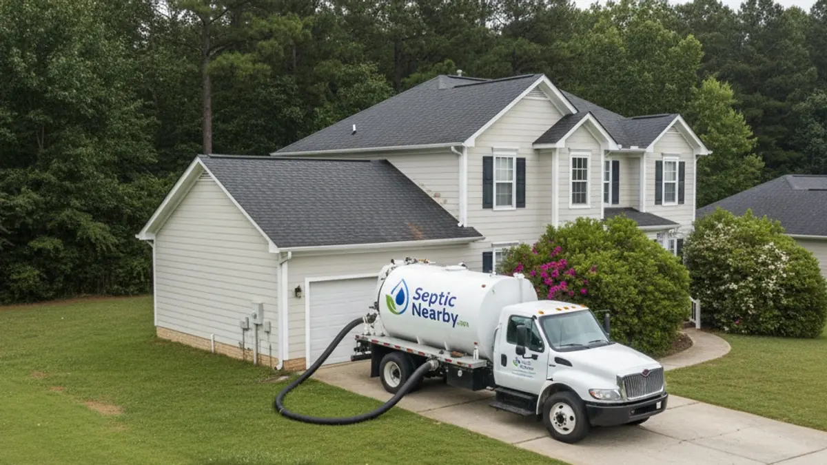 Illustrative photo of septic service in a residential area of Conyers, GA