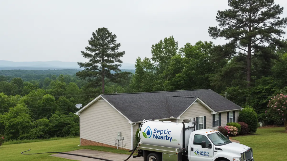 Illustrative photo of septic service in a residential area of Dawsonville, GA