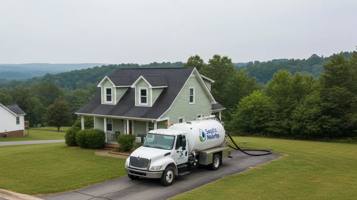 Illustrative photo of septic service in a residential area of Dewy Rose, GA