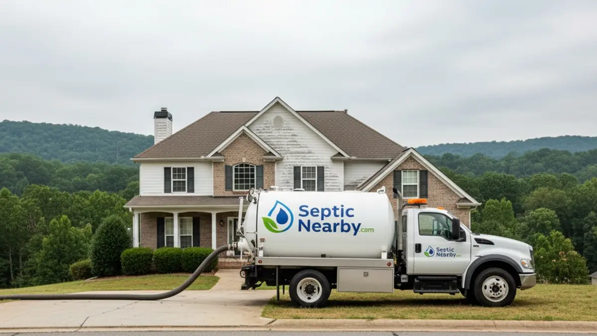 Illustrative photo of septic service in a residential area of Duluth, GA