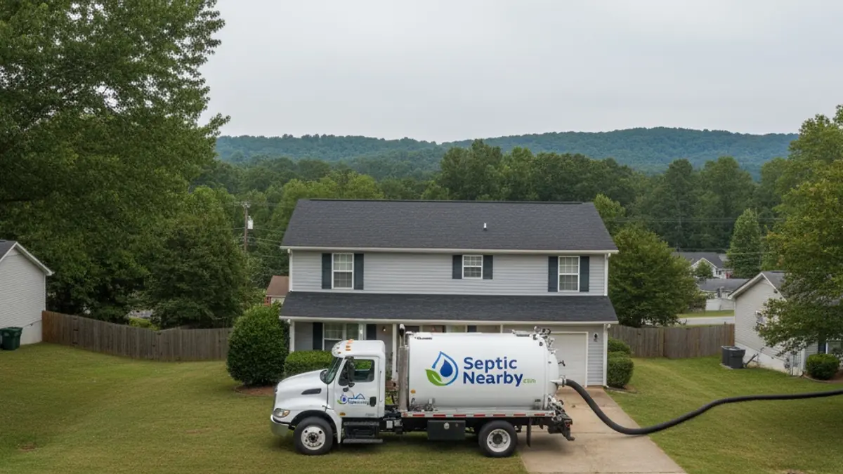 Illustrative photo of septic service in a residential area of Experiment, GA