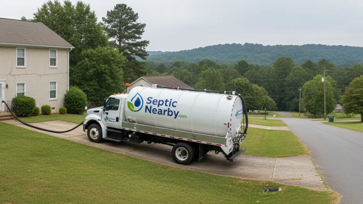 Illustrative photo of septic service in a residential area of Haddock, GA