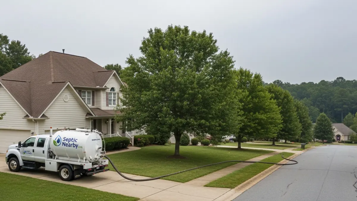 Illustrative photo of septic service in a residential area of Hampton, GA