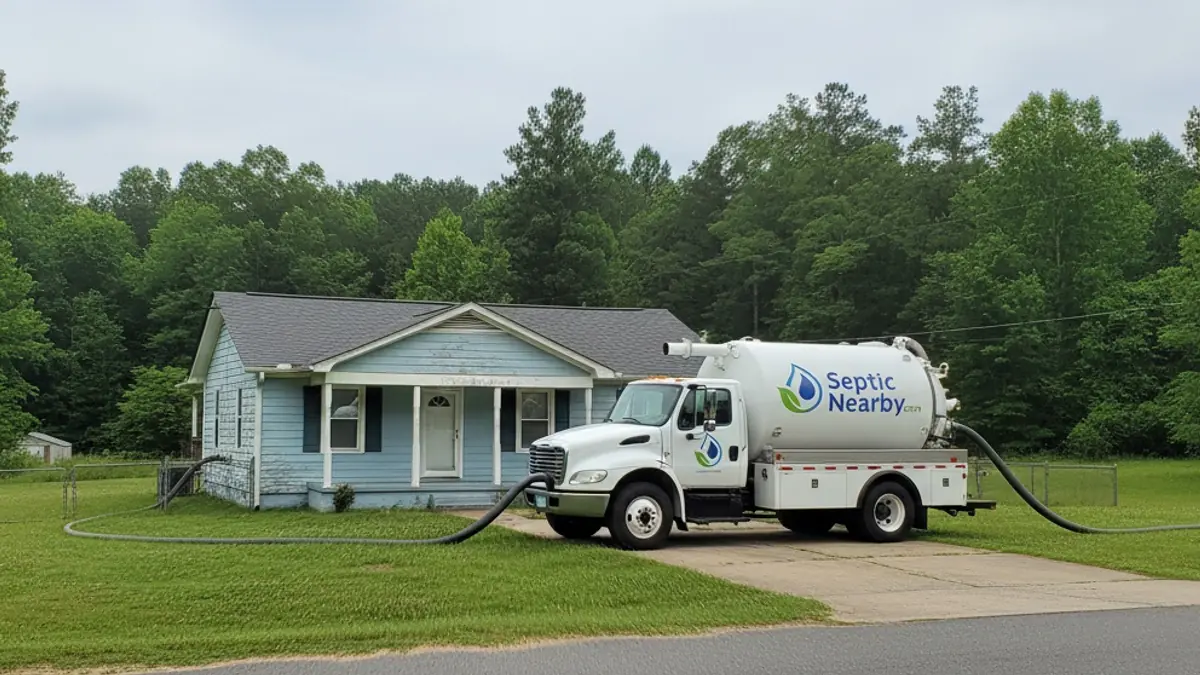 Illustrative photo of septic service in a residential area of Hartwell, GA