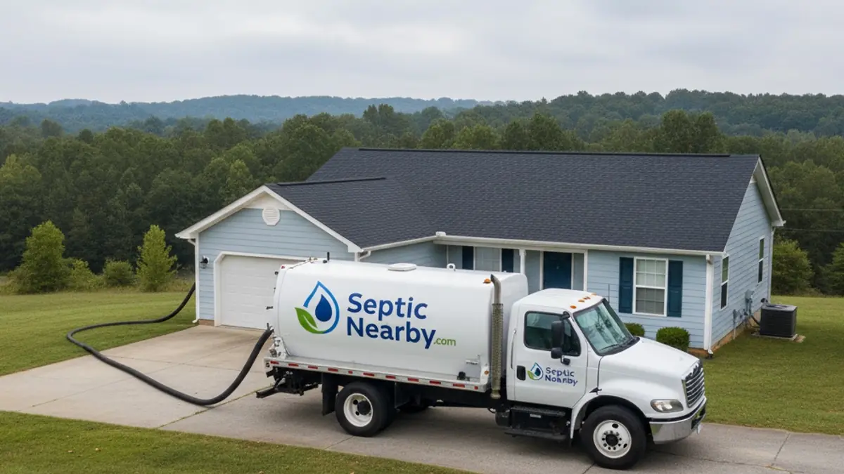 Illustrative photo of septic service in a residential area of Hillsboro, GA