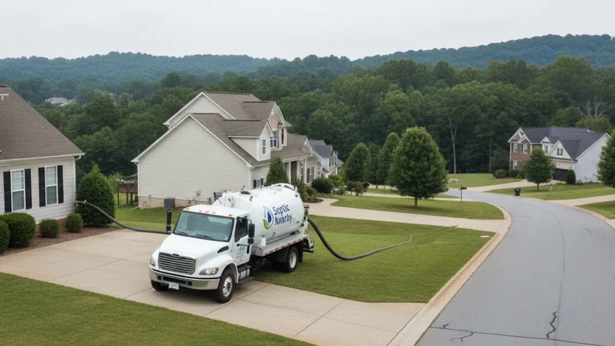 Illustrative photo of septic service in a residential area of Hoschton, GA