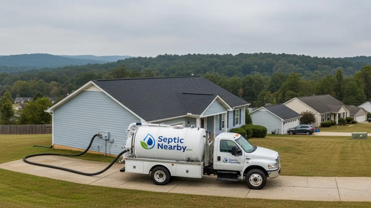 Illustrative photo of septic service in a residential area of Hull, GA