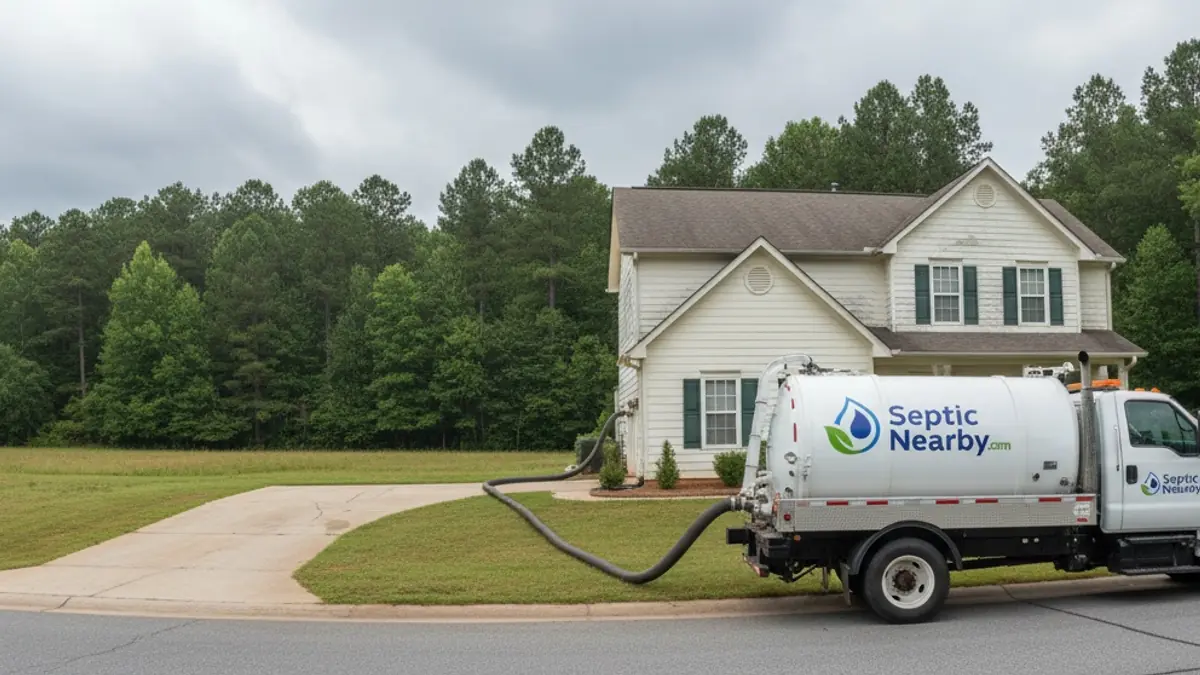 Illustrative photo of septic service in a residential area of Jersey, GA