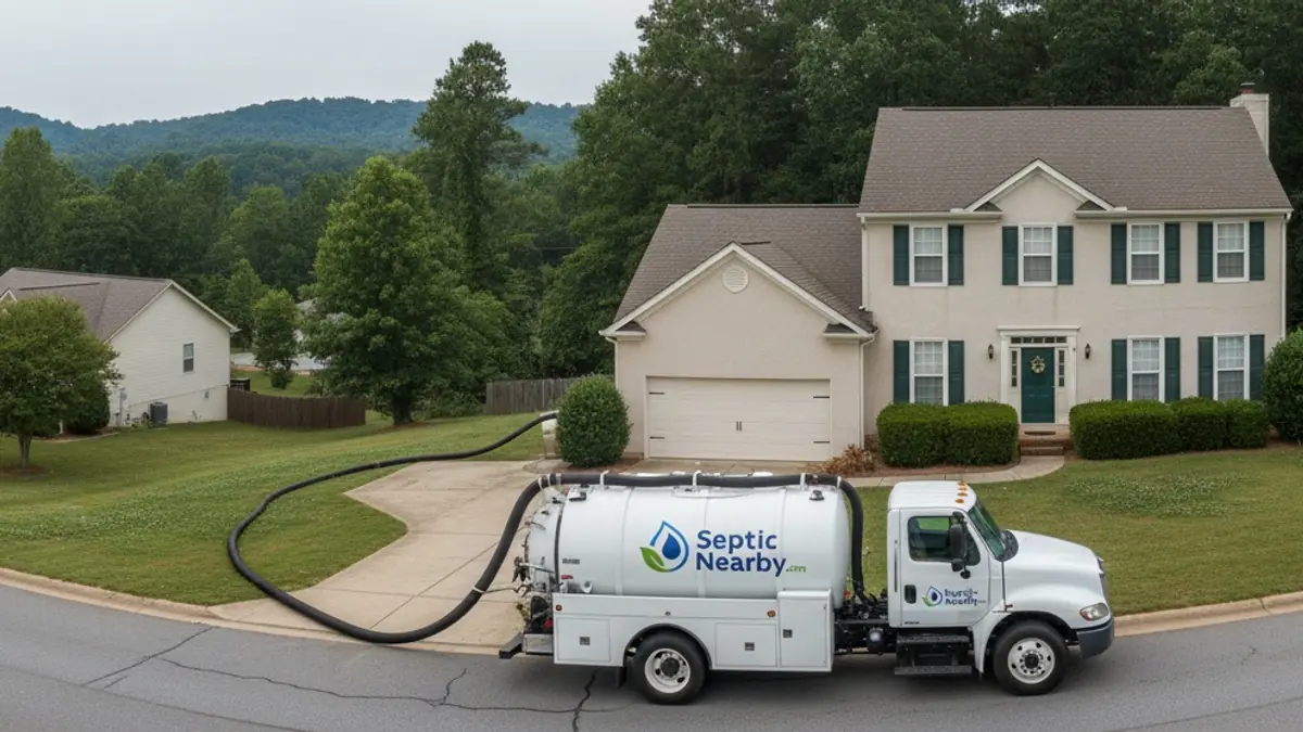 Illustrative photo of septic service in a residential area of Kingston, GA