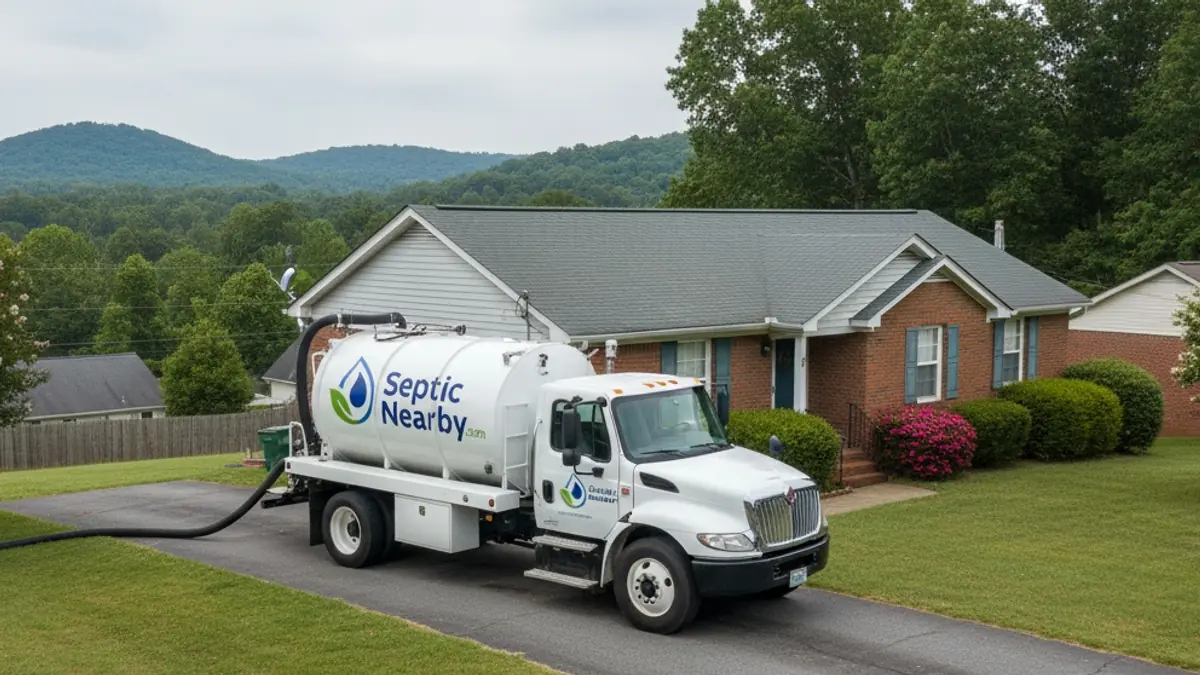 Illustrative photo of septic service in a residential area of La Fayette, GA