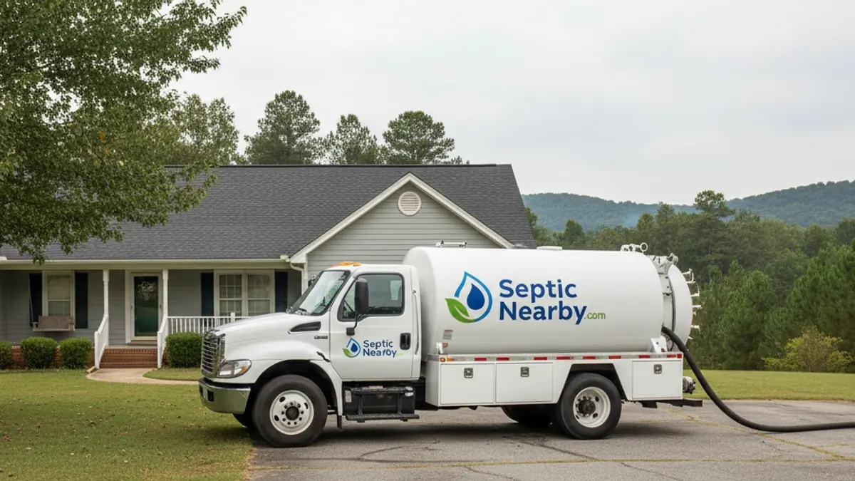 Illustrative photo of septic service in a residential area of Lavonia, GA