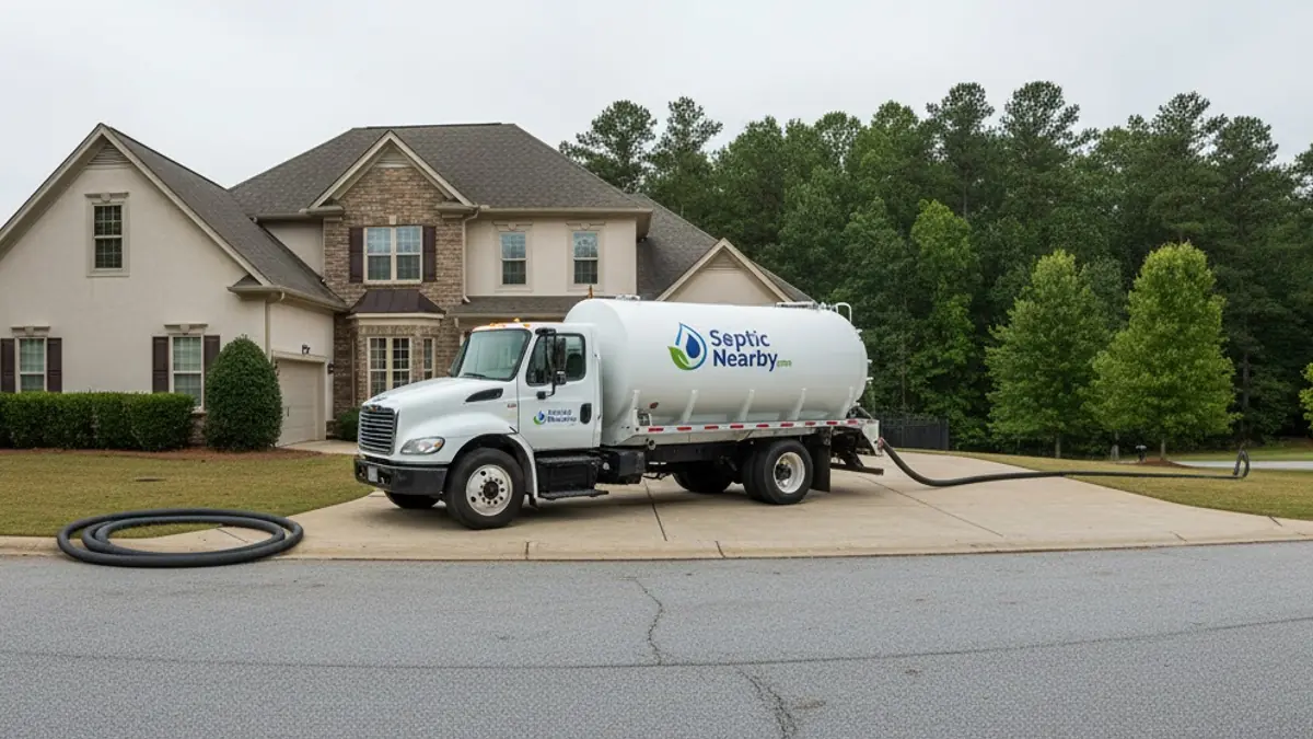 Illustrative photo of septic service in a residential area of Lawrenceville, GA