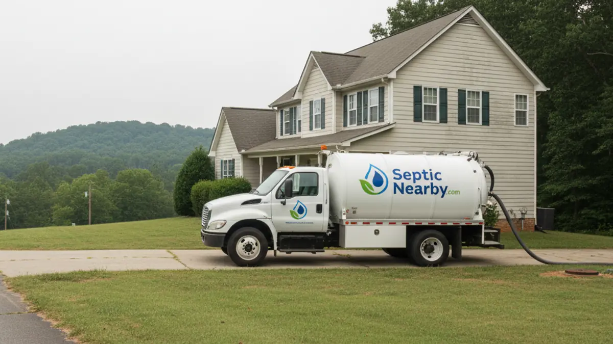 Illustrative photo of septic service in a residential area of Lebanon, GA