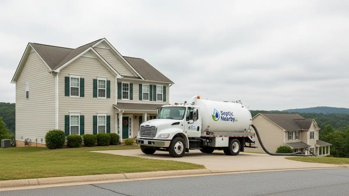 Illustrative photo of septic service in a residential area of Lilburn, GA
