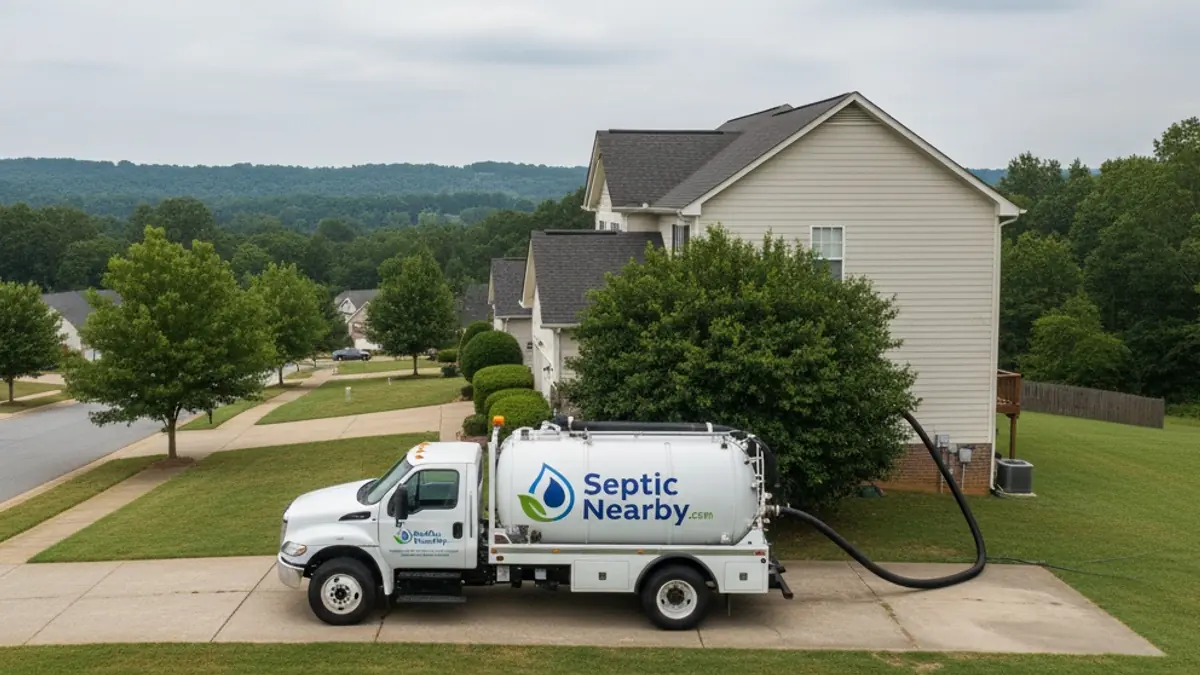 Illustrative photo of septic service in a residential area of Locust Grove, GA