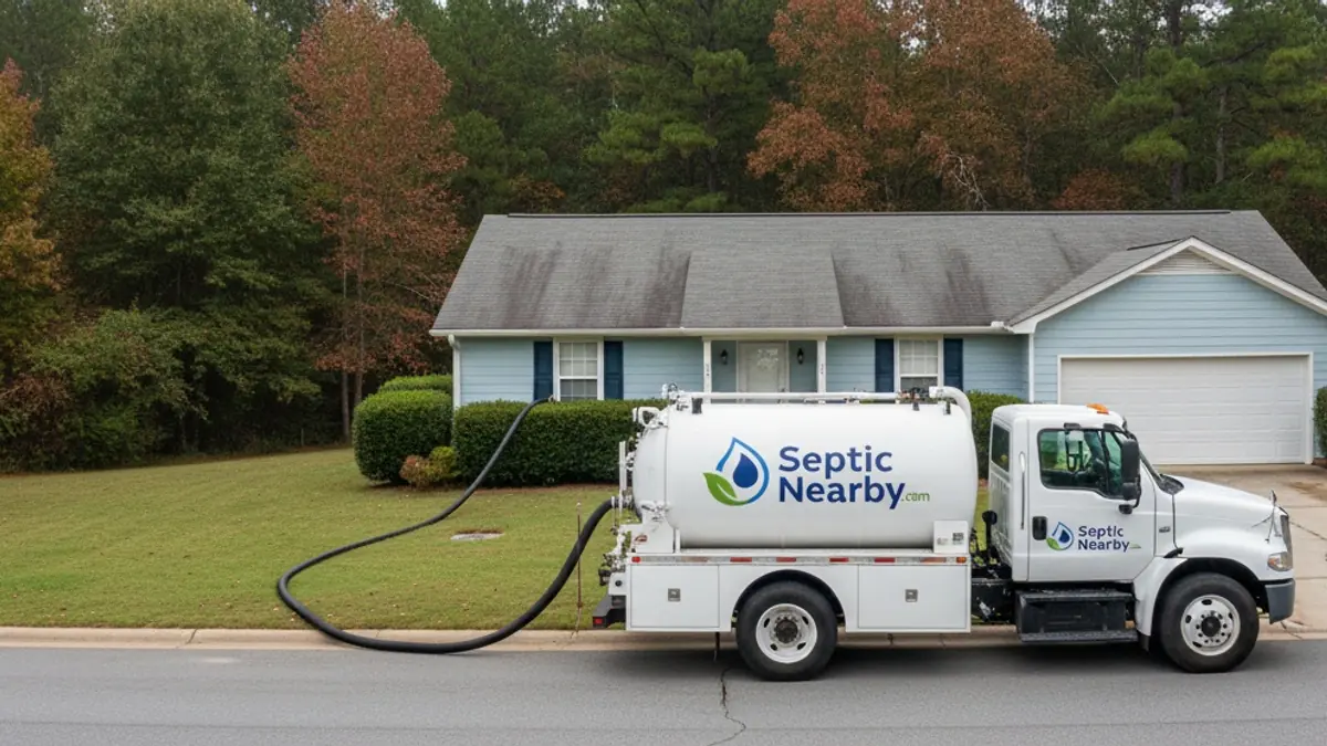 Illustrative photo of septic service in a residential area of Mansfield, GA
