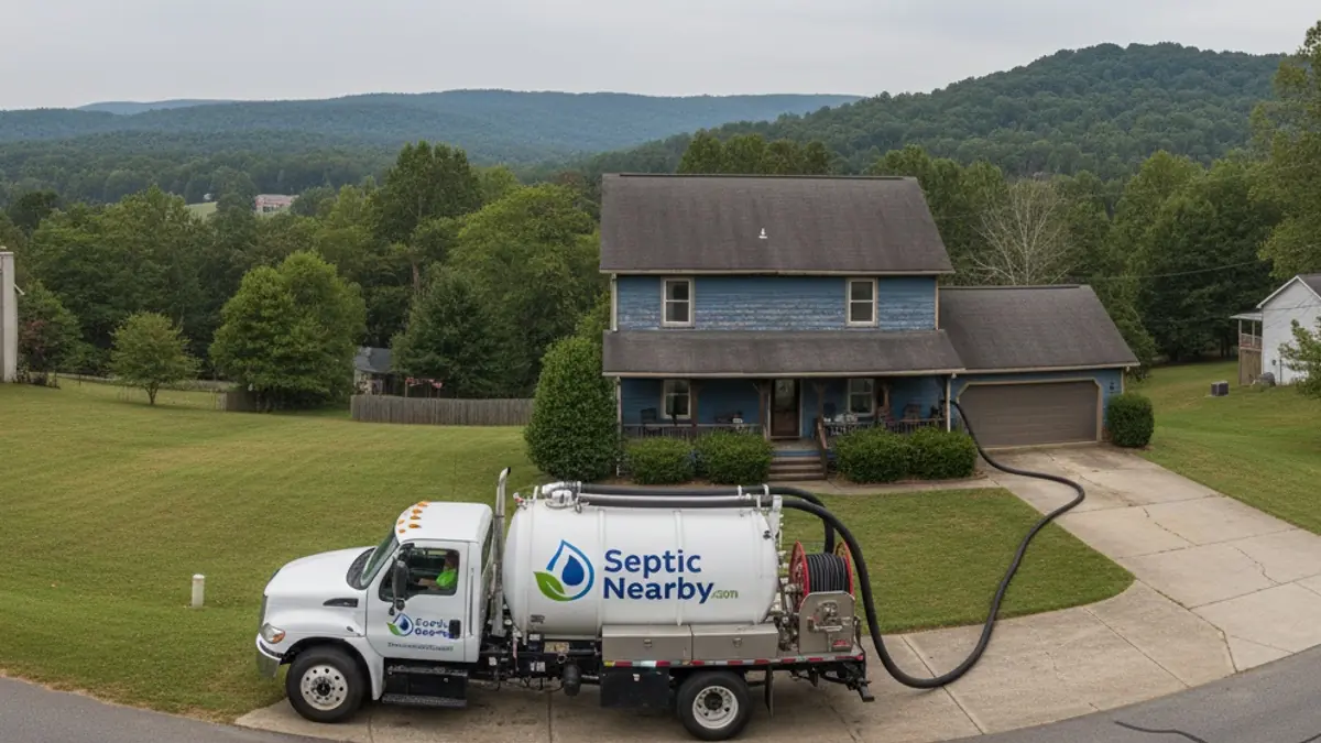 Illustrative photo of septic service in a residential area of Mc Caysville, GA