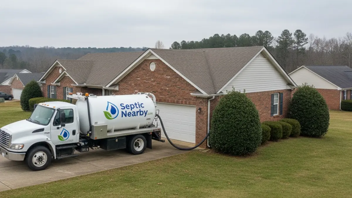 Illustrative photo of septic service in a residential area of Mcdonough, GA