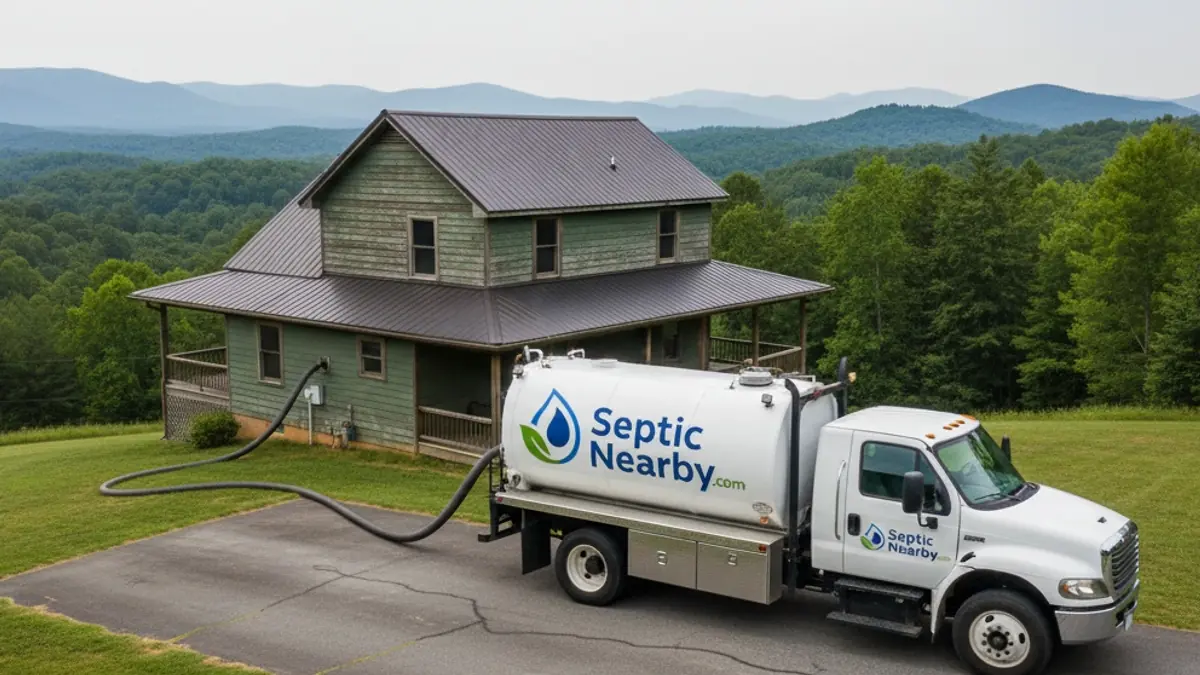 Illustrative photo of septic service in a residential area of Mineral Bluff, GA