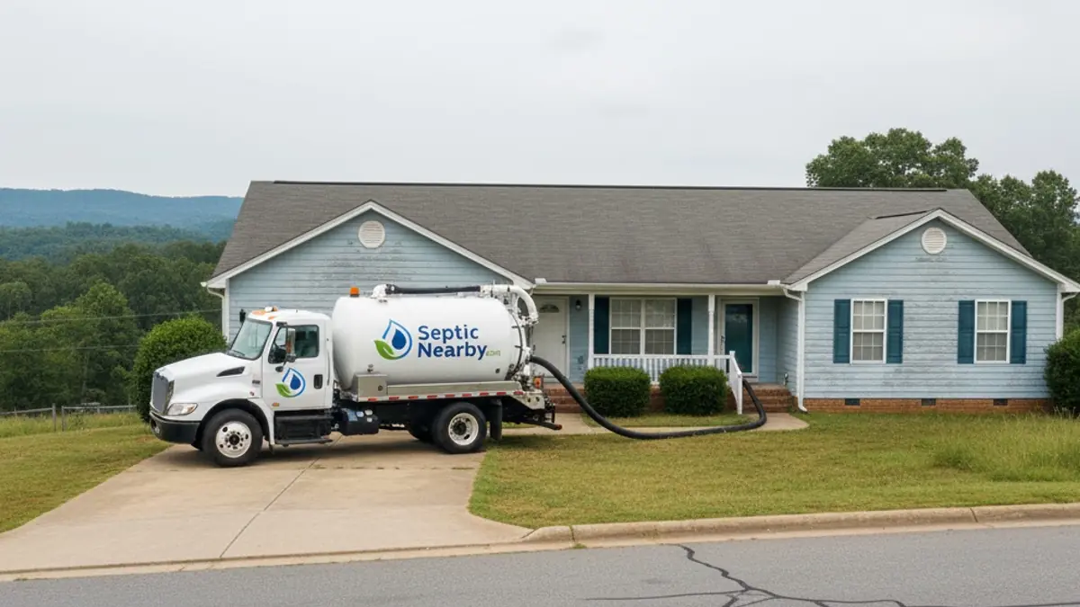 Illustrative photo of septic service in a residential area of Mount Airy, GA