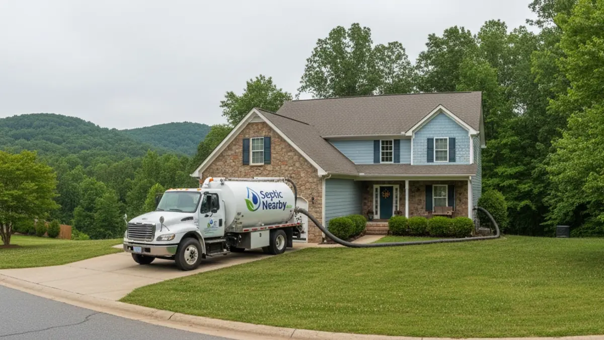 Illustrative photo of septic service in a residential area of Mountain City, GA