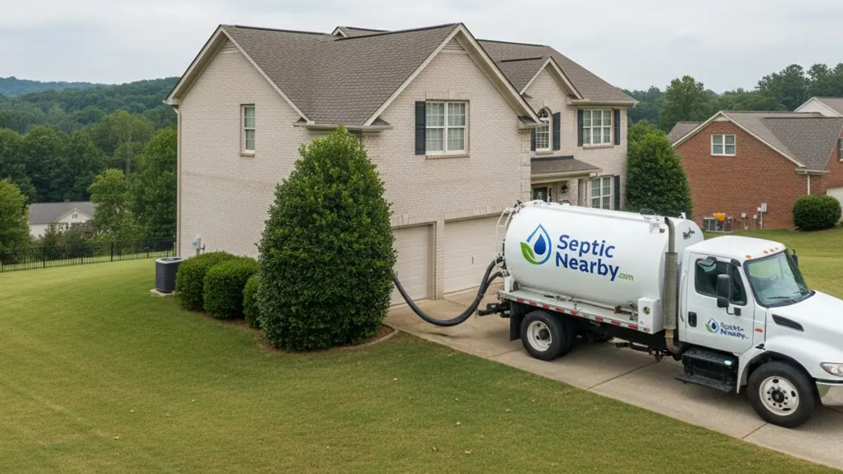 Illustrative photo of septic service in a residential area of North Metro, GA