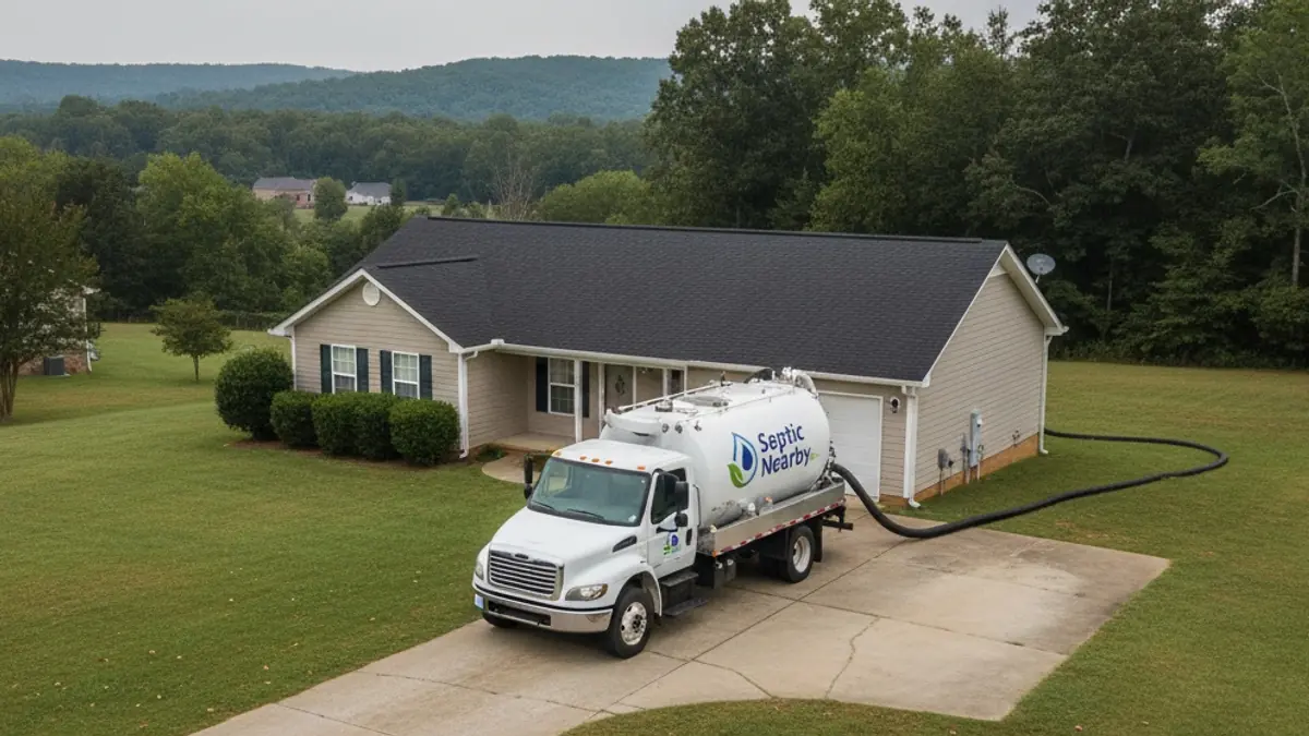 Illustrative photo of septic service in a residential area of Omega, GA