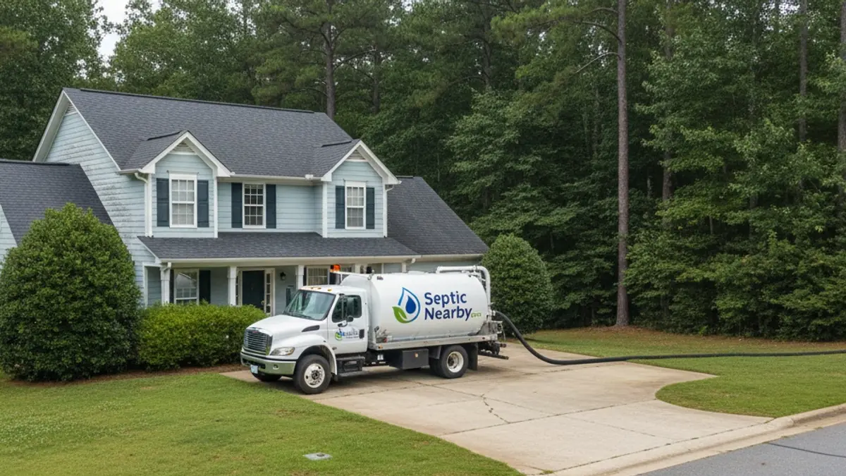 Illustrative photo of septic service in a residential area of Pine Lake, GA