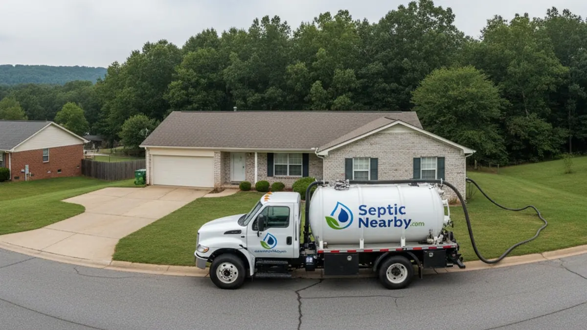Illustrative photo of septic service in a residential area of Porterdale, GA
