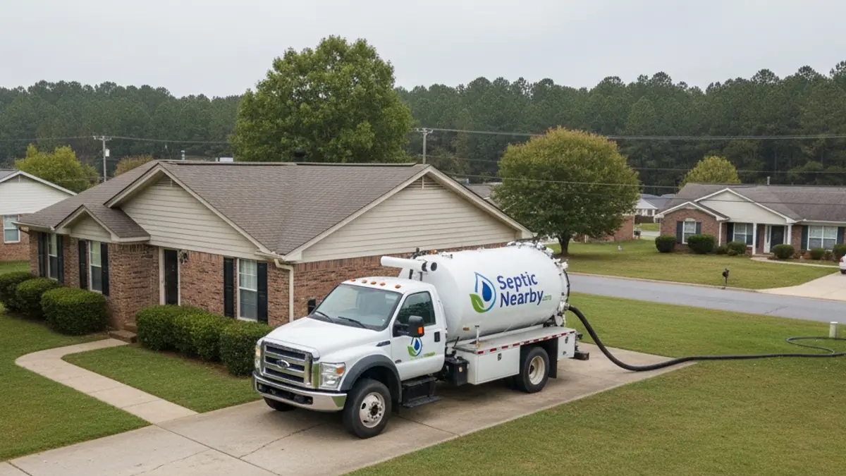 Illustrative photo of septic service in a residential area of Redan, GA