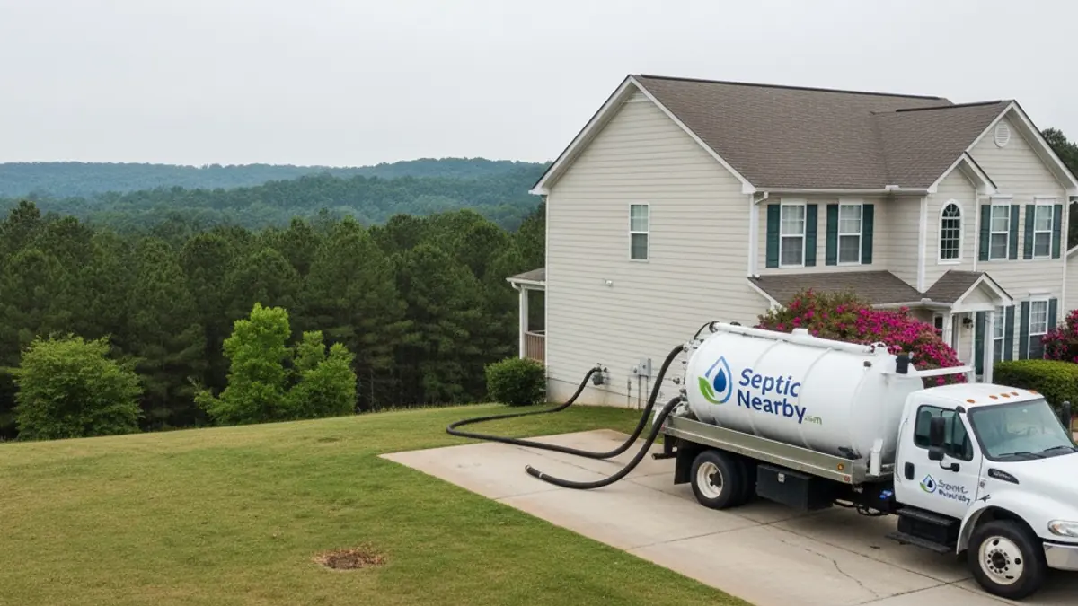 Illustrative photo of septic service in a residential area of Sharpsburg, GA