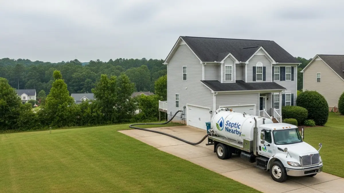 Illustrative photo of septic service in a residential area of Stockbridge, GA