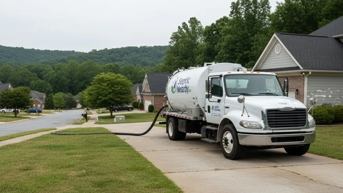 Illustrative photo of septic service in a residential area of Suwanee, GA