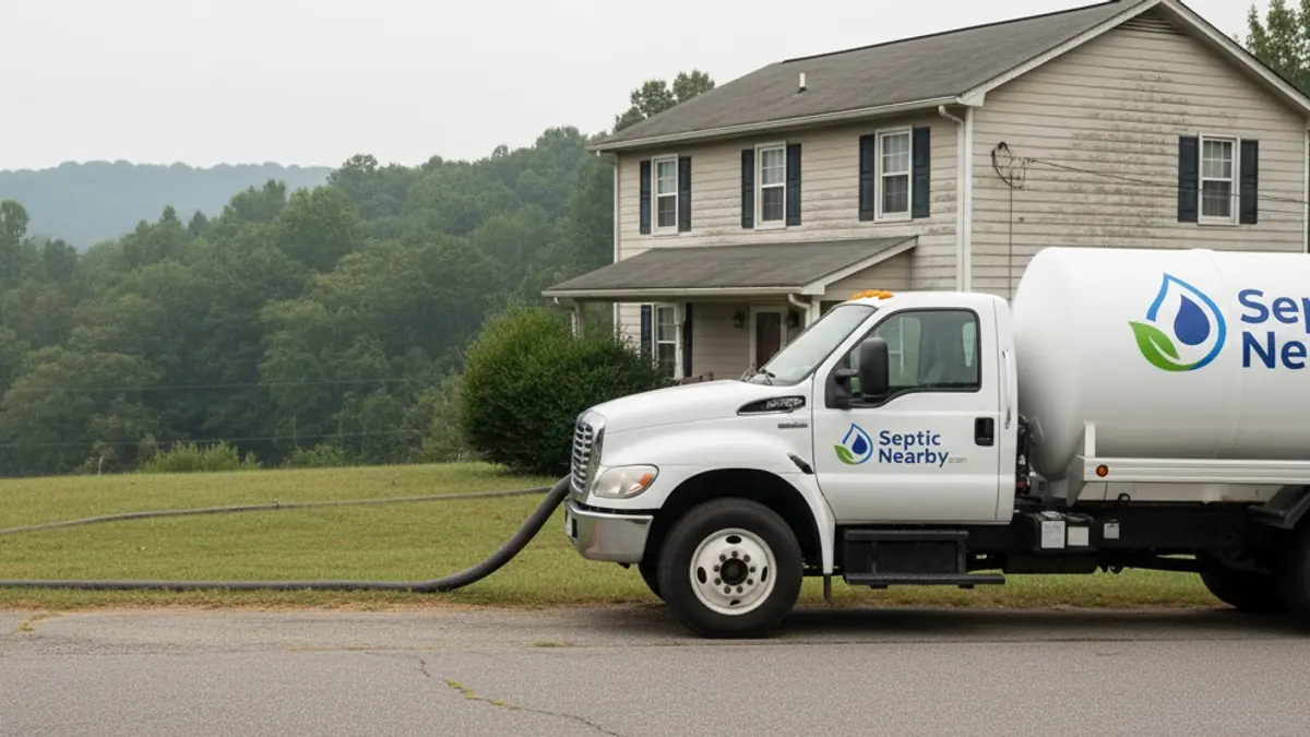 Illustrative photo of septic service in a residential area of The Rock, GA