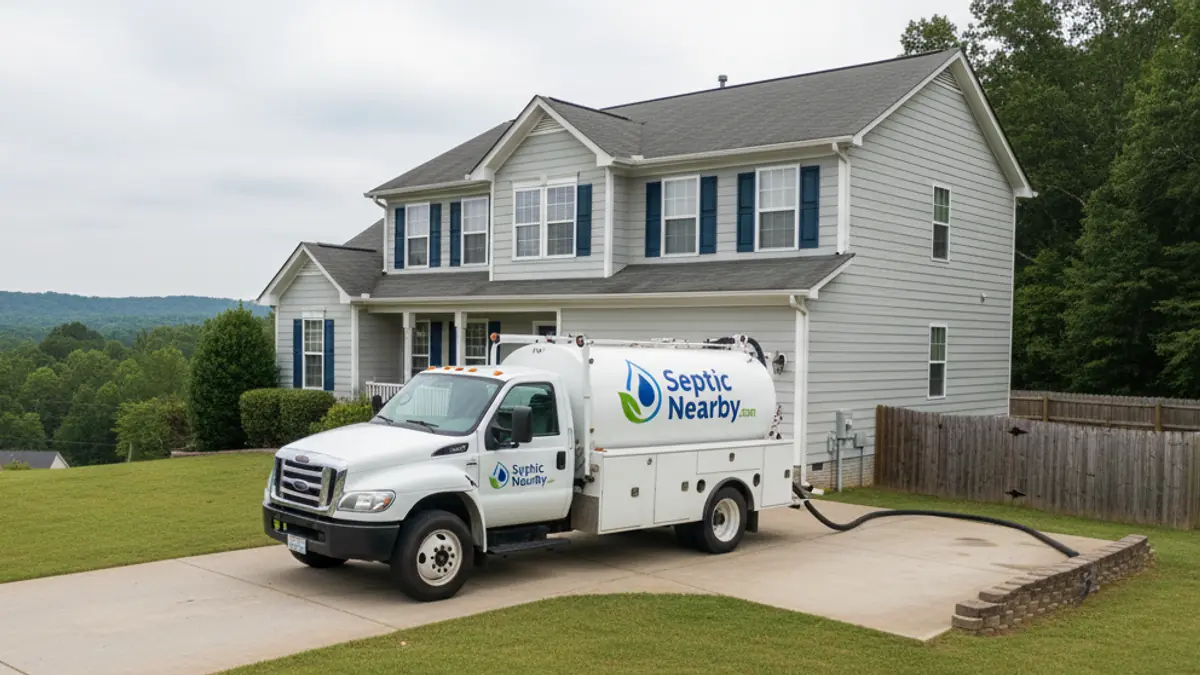 Illustrative photo of septic service in a residential area of Woodstock, GA